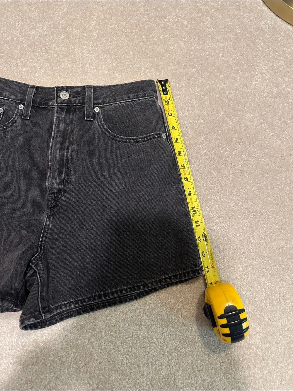 Levi's Black High-Rise A-Line Denim Shorts